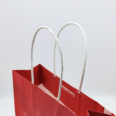 Custom printed white kraft paper bag with handle