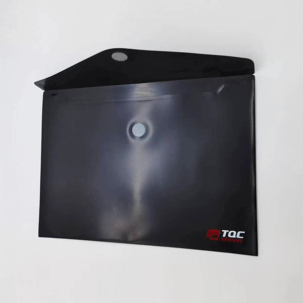 Black document pouch with velcro closure image 2