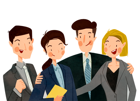 Professional packaging team illustration